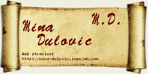 Mina Dulović vizit kartica